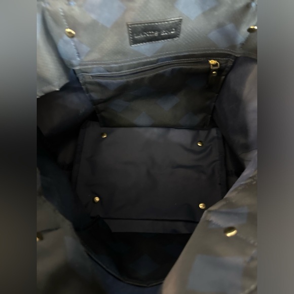 👜 Lands' End Navy Blue/Black Diamond Canvas Tote Shoulder Bag 🌟 - Picture 8 of 16